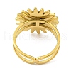 304 Stainless Steel Enamel Open Cuff Rings for Women RJEW-F166-42G-02-3