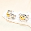304 Stainless Steel Two-tone Stud Earrings for Women EJEW-R023-01GP-06-2