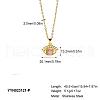 Vintage Stainless Steel Pave Synthetic Stone Eye Pendant Necklaces IT1199-2-2