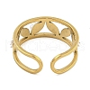 Ion Plating(IP) Hollow 304 Stainless Steel Open Cuff Rings for Women RJEW-A044-01B-G-3