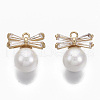 Brass Micro Pave Cubic Zirconia Charms KK-R132-030-NF-1