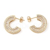 Rack Plating Brass with Clear Cubic Zirconia Stud Earrings for Women EJEW-G394-24G-1