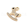 UV Plating Alloy Rhinestone Pendants PALLOY-D026-10G-2