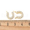 Brass Micro Pave Clear Cubic Zirconia Horseshoe Charms KK-Q031-40G-01-3