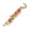 Natural Mixed Stone Faceted Round Beaded Pendants PALLOY-JF03604-6