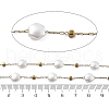 ABS Imitation Pearl & 304 Stainless Steel Beads Link Chains CHS-K021-07G-01-3