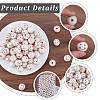 Gorgecraft 120Pcs Printed Natural Wood European Beads WOOD-GF0002-19A-6