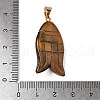 Natural Tiger Eye & Synthetic Turquoise Carved Pendants G-Z084-01G-06-3