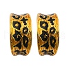 Leopard Print Brass Enamel Stud Earrings for Women EJEW-U055-12D-G-2