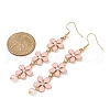 Zinc Alloy Enamel Flower Dangle Earrings EJEW-JE06462-01-4