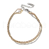304 Stainless Steel Herringbone Chain Bracelets BJEW-H618-17MC-1