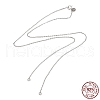 Rhodium Plated 925 Sterling Silver Cable Chains Necklace Makings STER-B001-02P-4