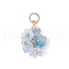 12Pcs Flower Transparent Acrylic Pendants PALLOY-JF03894-3