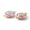 Resin Imitation Opal Connector Charms RESI-WH0021-55C-2