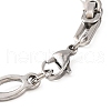 Tarnish Resistant 201 Stainless Steel Hollow Oval Byzantine Chain Bracelets BJEW-B078-102P-3