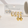 3 Pairs Fashion Stainless Steel Butterfly Earring Sets JH6323-1-2