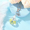 Flower Angel Glass Pearl & Glass Seed Pendant Decorations HJEW-MZ00239-05-2