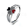 Clover 925 Sterling Silver Enamel Adjustable Finger Rings for Women FS-WG8EAF8-01-5