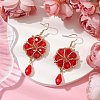 Copper Wire and Glass Pendants Dangle Earrings EJEW-JE05973-2