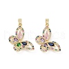Brass Micro Pave Colorful Cubic Zirconia Pendants KK-E068-VC408-2