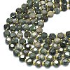 Natural Green Wood Lace Stone Beads Strands G-C116-A02-02-3