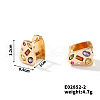 Trapezoid Copper & Colorful Diamond Ear Studs Women Fashion Earrings Jewelry BJ9582-1