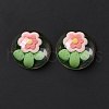 Transparent Flower Resin Cabochons RESI-G034-B05-3