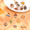 15Pcs 15 Styles Thanksgiving Day Alloy Enamel Pendants FIND-YW0005-79-4