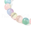 Natural Selenite Round Beaded Stretch Bracelets for Women G-U005-02D-2