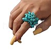 Synthetic Turquoise Chip Finger Rings FS-WG2FC3F-01-2