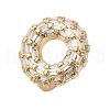 Brass Micro Pave Clear Cubic Zirconia Cuff Finger Rings for Women RJEW-M098-03G-2