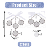 2Pcs 2 Styles Flat Round Alloy Pendant Decorations HJEW-AB00453-2