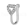 Brass Micro Pave Clear Cubic Zirconia Clip on Nose Rings WG43D72-05-2