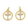Brass Micro Pave Cubic Zirconia Pendants KK-C092-21A-G-1