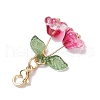 4Pcs 4 Styles Flower Glass & Acrylic Pendant Decorations HJEW-TA00265-5