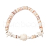 Sea Turtles & Starfish Dyed Synthetic Turquoise Beads Stretch Bracelets BJEW-JB11881-02-2
