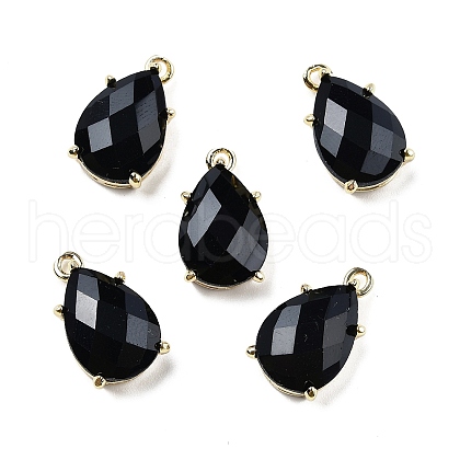 Natural Obsidian Faceted Pendants G-M431-16G-09-1