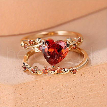 Heart Alloy Finger Rings for Women FS-WG1A204-12-1