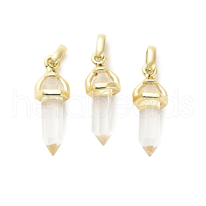Natural Quartz Crystal Double Terminal Pointed Pendant G-H097-01G-02-1