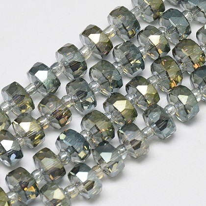 Electroplate Glass Beads Strands EGLA-Q083-8mm-D09-1