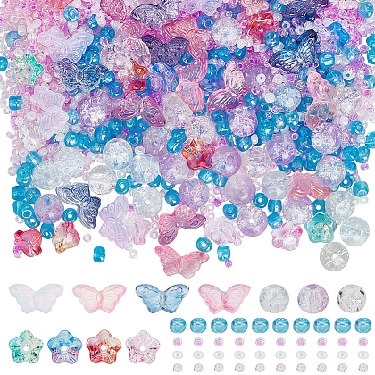 SUNNYCLUE DIY Glass & Seed Beads Jewelry Making Finding Kit DIY-SC0025-69-1