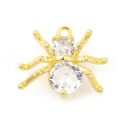 Rack Plating Brass Micro Pave Cubic Zirconia Pendants KK-S396-51G-1