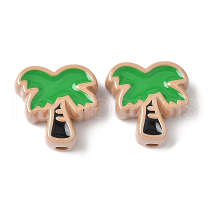 10Pcs Acrylic Enamel Beads OACR-H048-01A-02-1