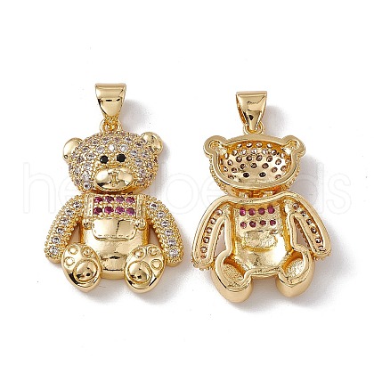 Brass Micro Pave Cubic Zirconia Pendants KK-B061-20G-04-1