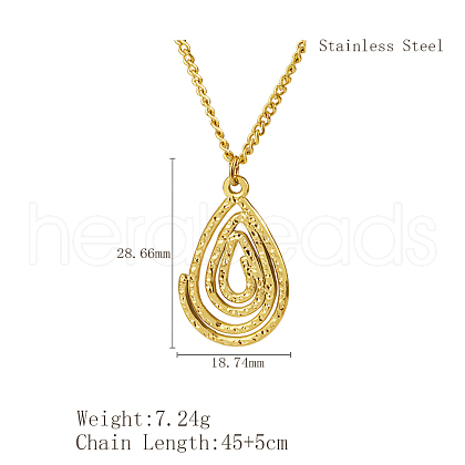 Stylish Stainless Steel Spiral Pendant Necklaces for Women YF9522-3-1