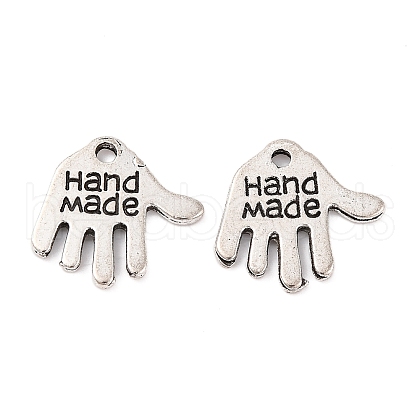 Tibetan Style Alloy Hand Carved Word Hand Made Charms TIBEP-O009-31-1