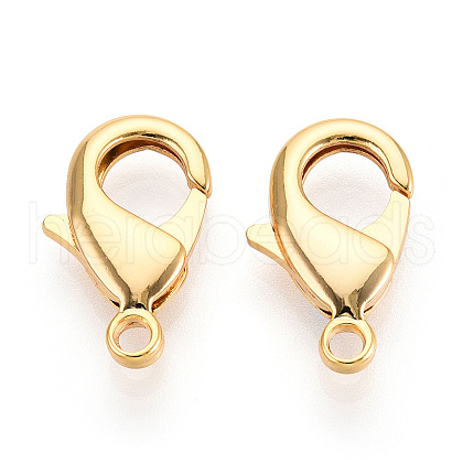 Brass Lobster Claw Clasps KK-YW0004-01D-G-1