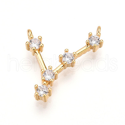 Brass Micro Pave Cubic Zirconia Pendants KK-N261-120D-G-1
