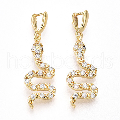 Brass Micro Pave Cubic Zirconia Pendants KK-T070-62G-1