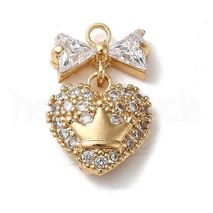 Brass Micro Pave Cubic Zirconia Pendants KK-F865-15G-1